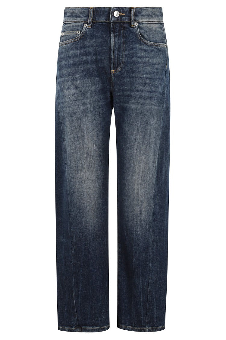 Department Five Curved Wide Leg Jeans With Vintage Wash