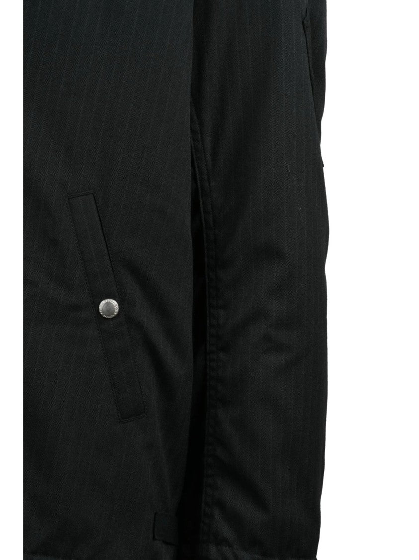 Comme Des Garçons Boxy Black Jacket With Subtle Pinstripe Detailing