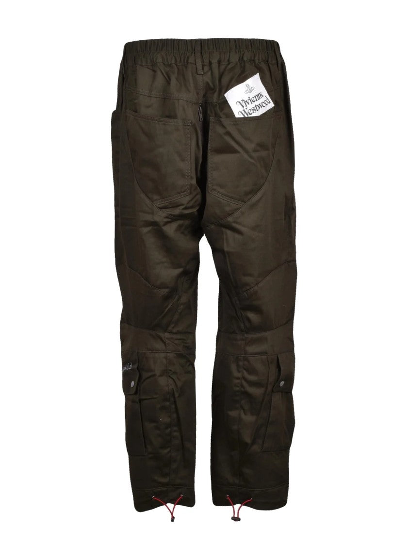 Vivienne Westwood High-Waisted Cotton Chap Track Trousers With Adjustable Drawstrings