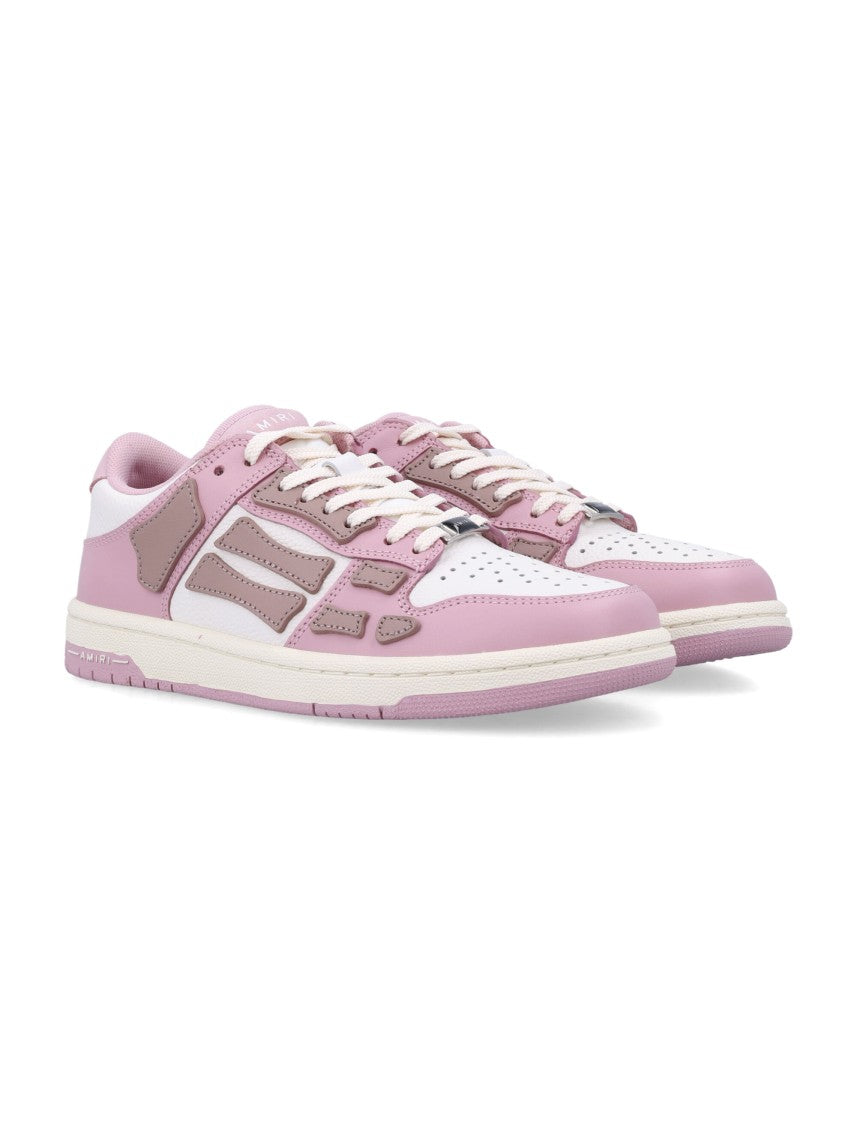 Amiri Skel Low Top Bone Appliqué Leather Low-Top Sneakers