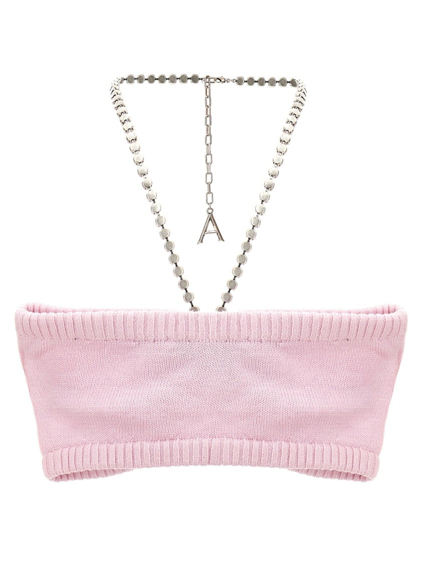 Area Crystal Butterfly Knit Bandeau' Top