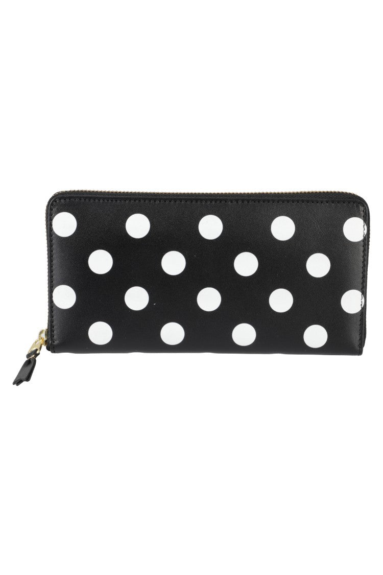 Comme Des Garçons Polka Dot Zip-Around Wallet In Smooth Leather