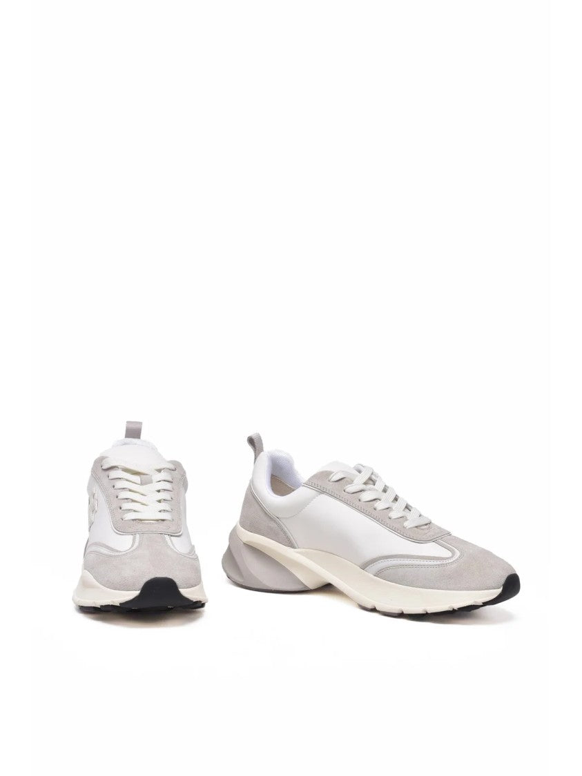 Tory Burch White Grey Leather Other Fibers Sneakers