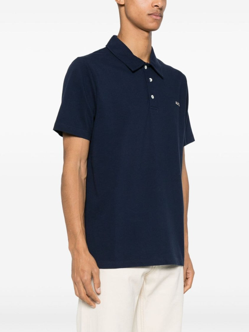A.P.C. Embroidered Logo Cotton Polo Shirt With Classic Collar And Short Sleeves