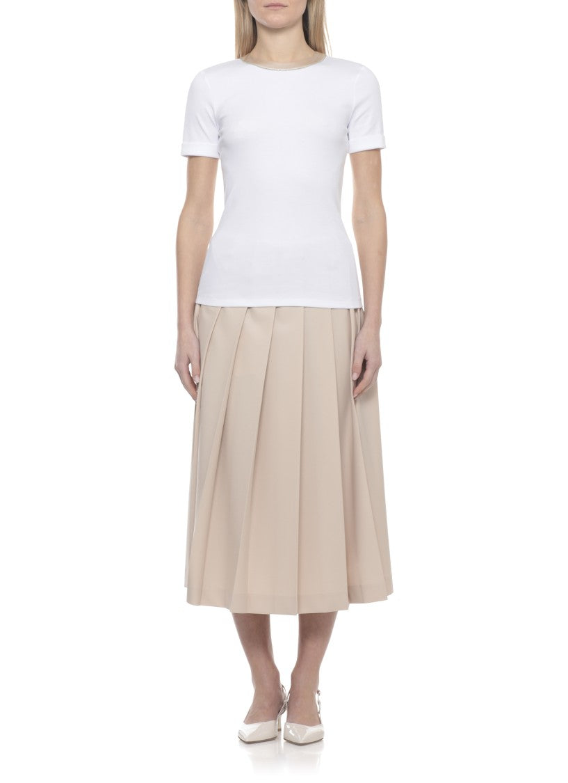 Peserico White Cotton Crewneck T-Shirt