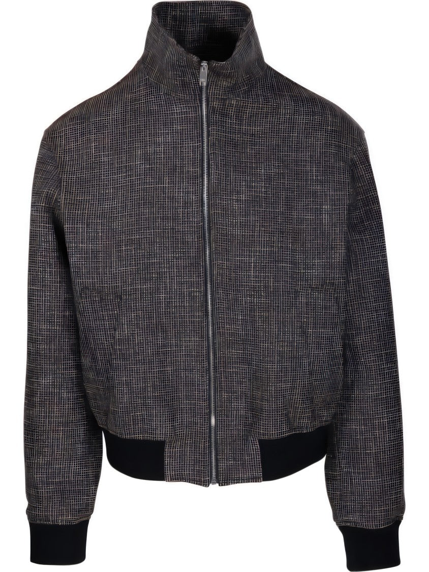 Bottega Veneta Structured Wool-Cotton Blend Jacket With Textured Pattern
