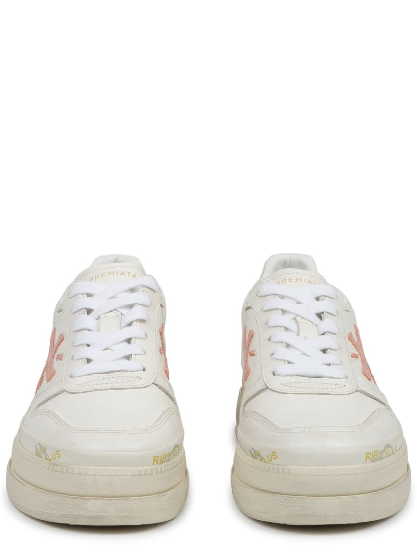 Premiata Micol Calfskin Elevated Sole Sneakers