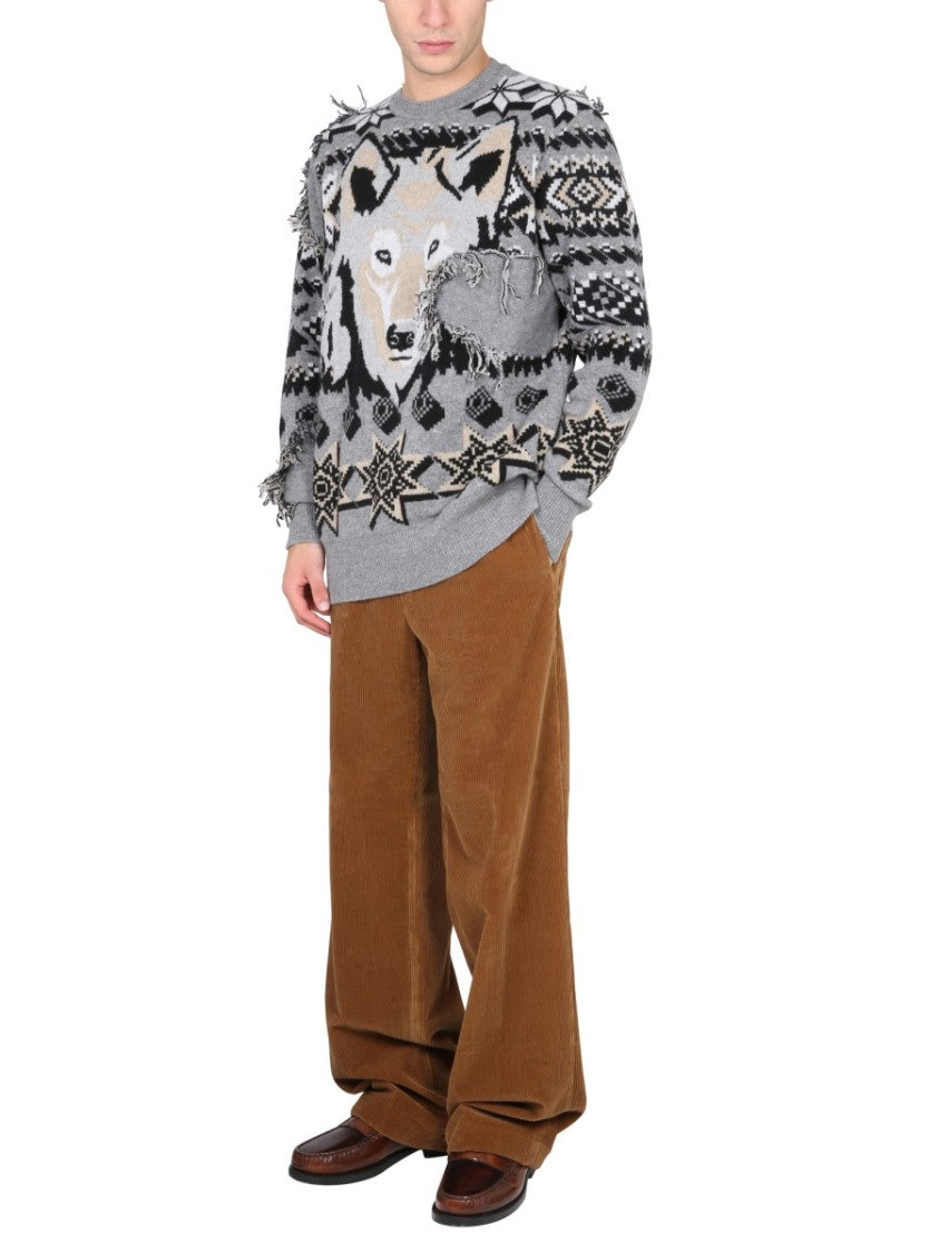 Etro Textured Grey Wool Sweater
