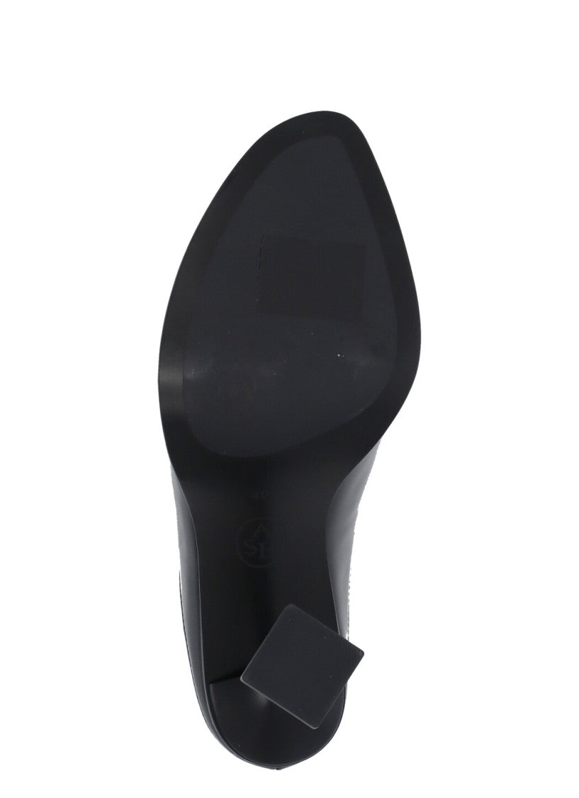 Ash Black Dance Leather Sabot