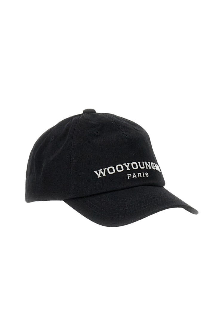 Wooyoungmi Black Cotton Logo Baseball Cap