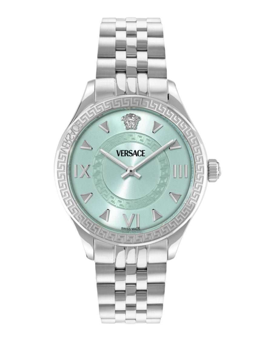 Versace Hellenyium Bracelet Watch With Light Blue Sunray Dial