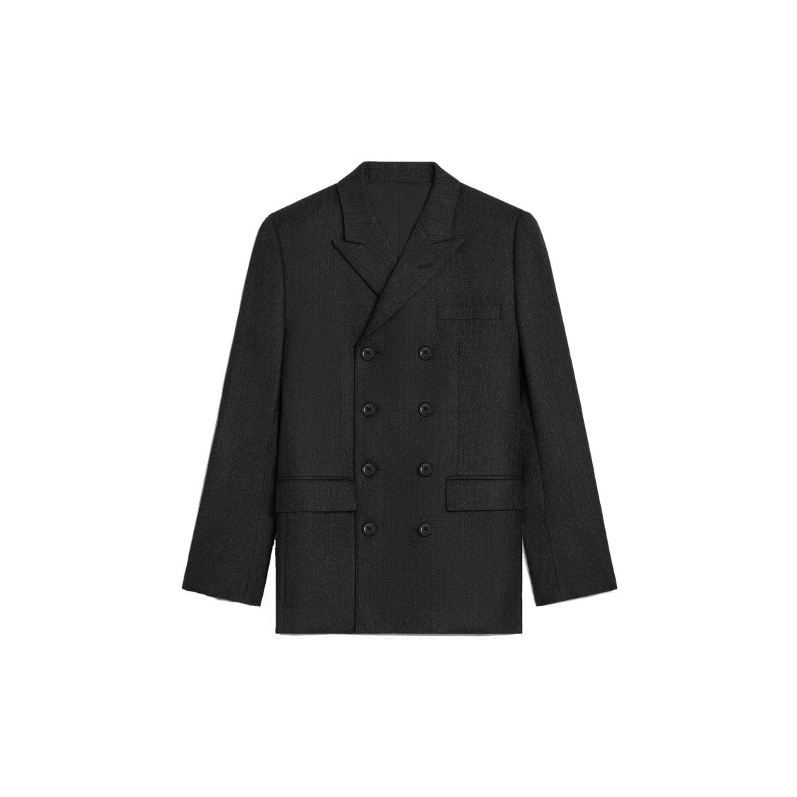 Celine Double-Breasted Black Wool Blazer With Tailored Fit