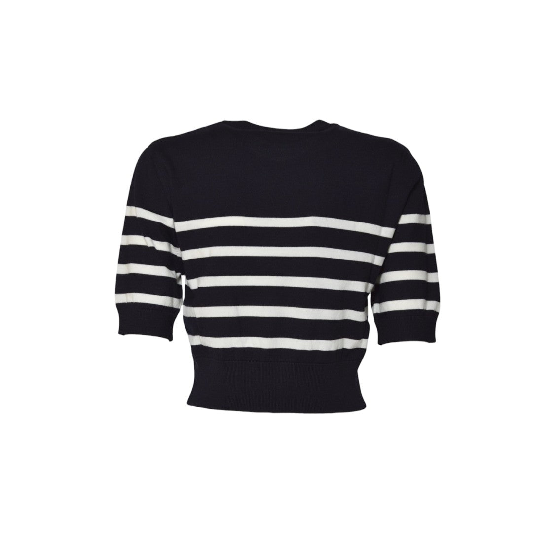 Dsquared2 Short-Sleeved Striped Knit Sweater With Embroidered Logo