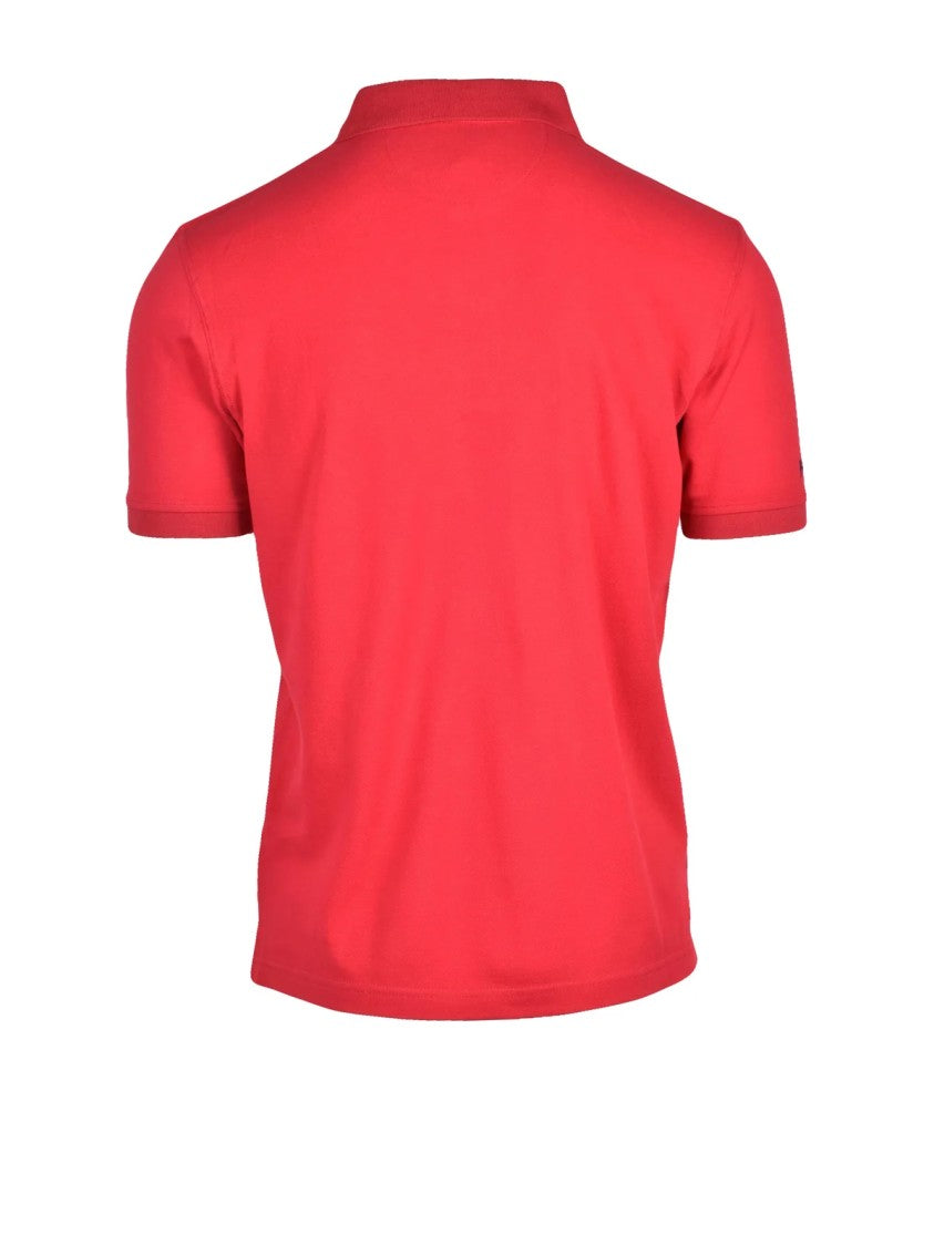 La Martina Red Cotton Logo Polo Shirt