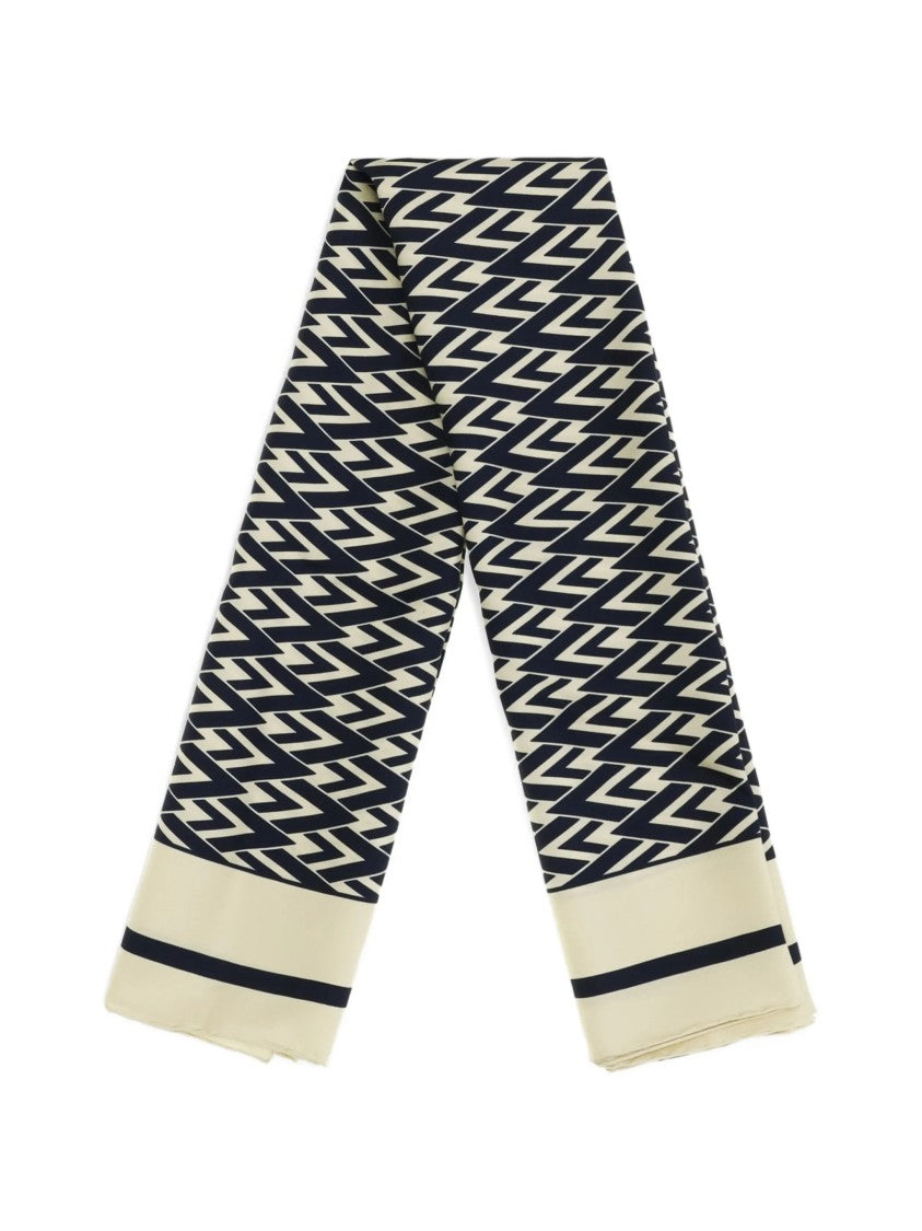 Valentino Dark/Light Foulard Toute Geometric Silk Scarf
