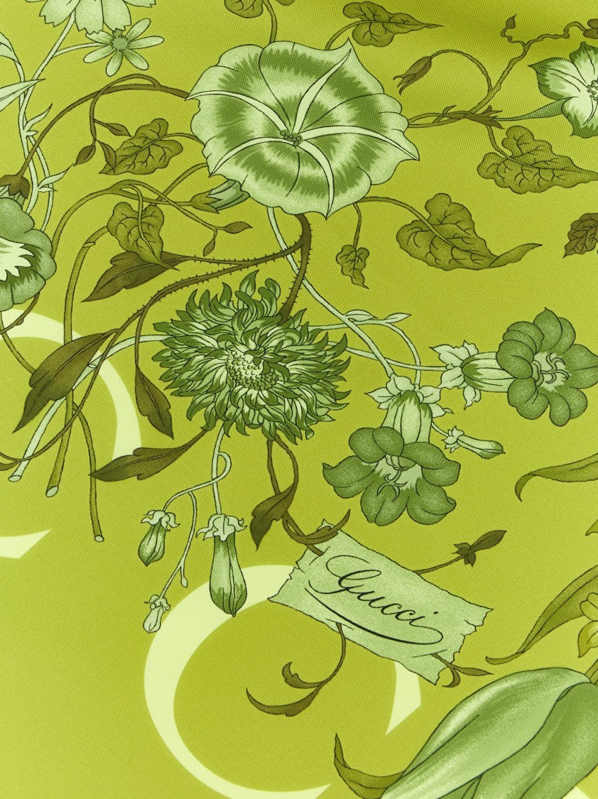 Gucci Flora' Square Silk Twill Scarf