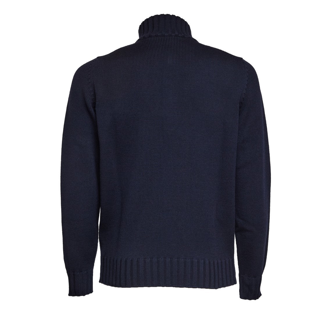 Filippo De Laurentiis Merino Wool Half-Zip Knitwear With Ribbed Details