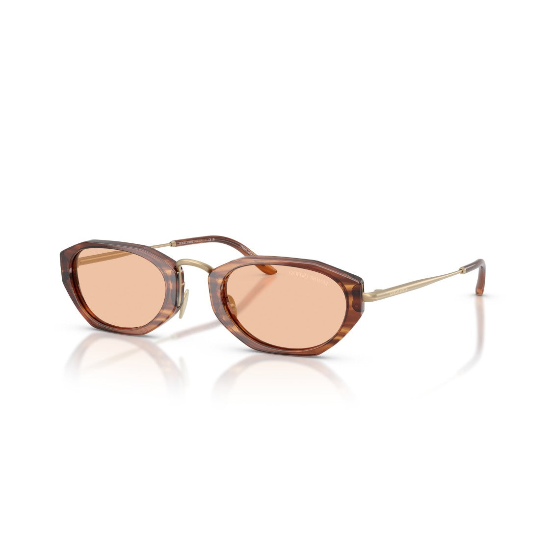 Giorgio Armani 0Ar8242 Angular Geometric Sunglasses With Translucent Brown Frame