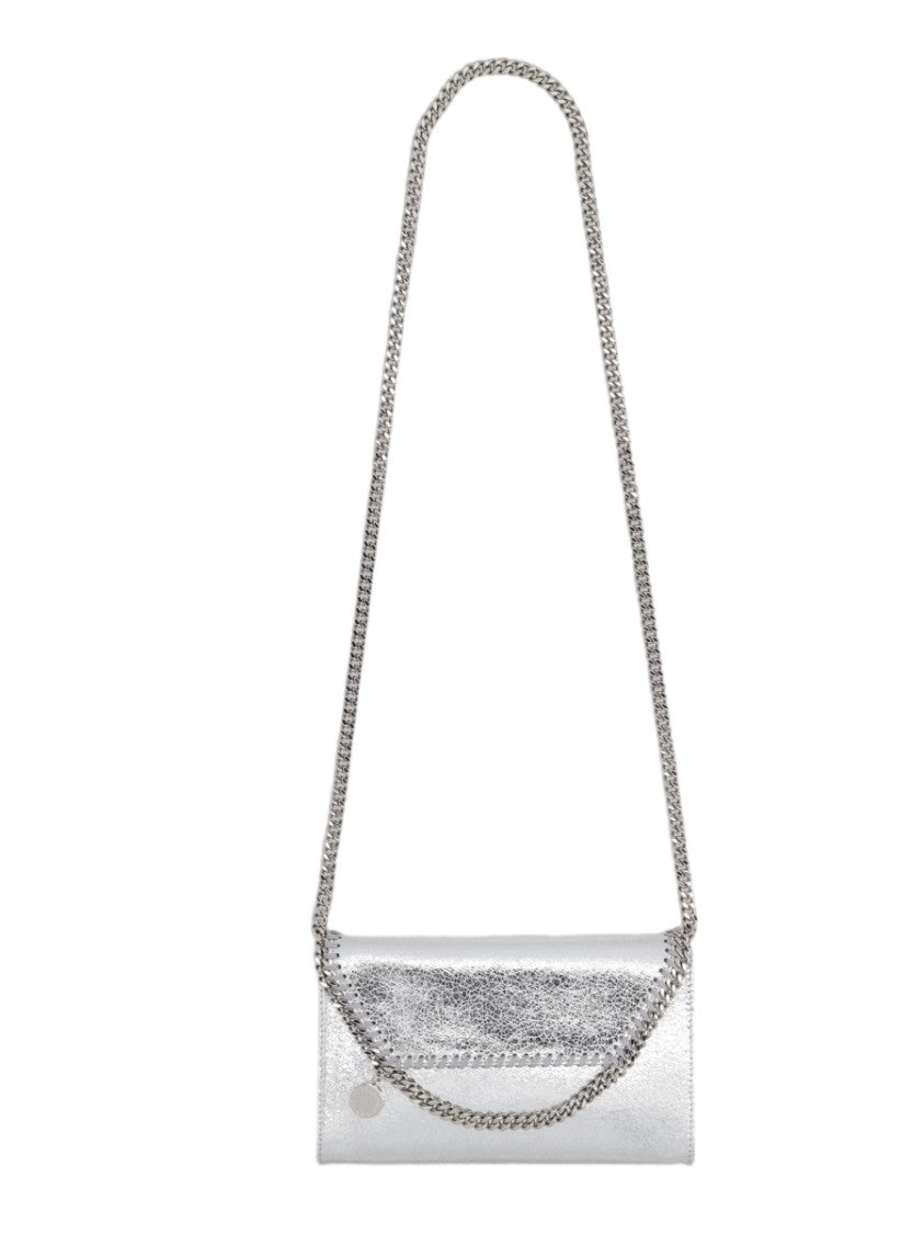 Stella Mccartney Mini Shoulder Bag With Metallic Finish And Chain Detail