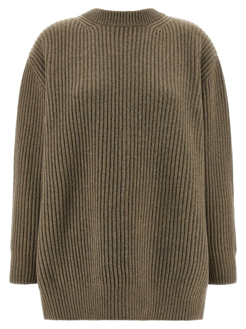 Mm6 By Maison Margiela Ribbed Wool Knit Mini Dress With Adjustable Back Panel