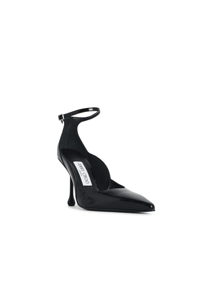 Jimmy Choo 'Quinci 95' Black Leather Pumps