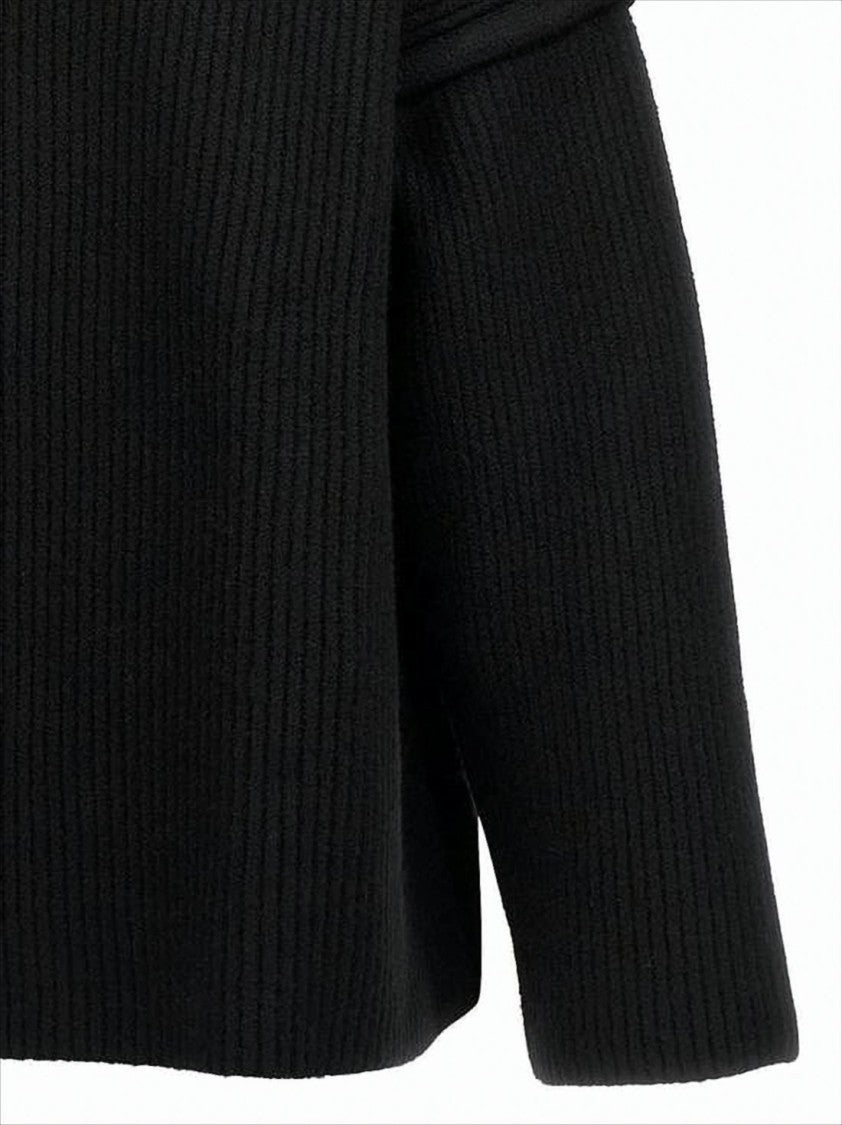 Jil Sander Boxy Oversized Black Wool Sweater