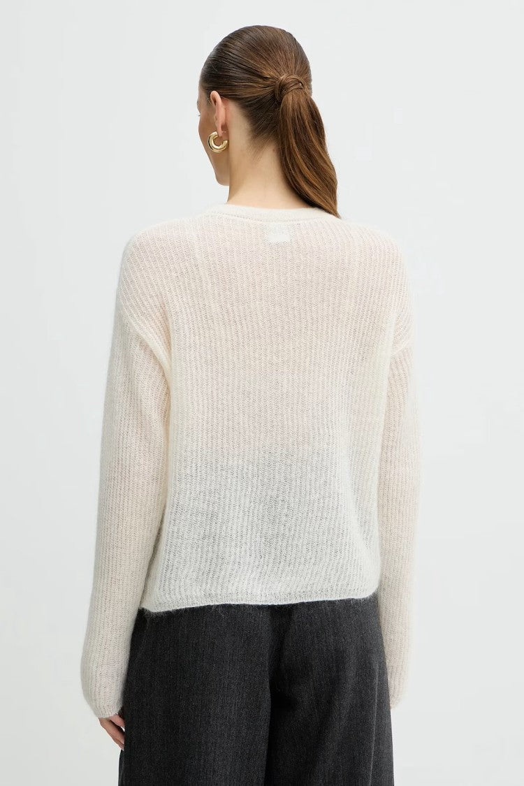 Max Mara Ivory Cardigan With Chic Shawl Collar