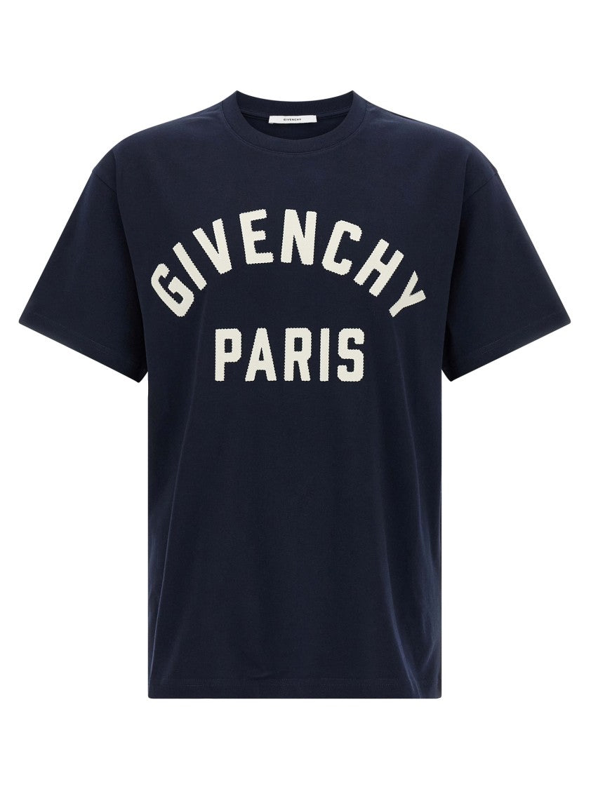 Givenchy Crewneck Cotton T-Shirt With Front Logo Patch