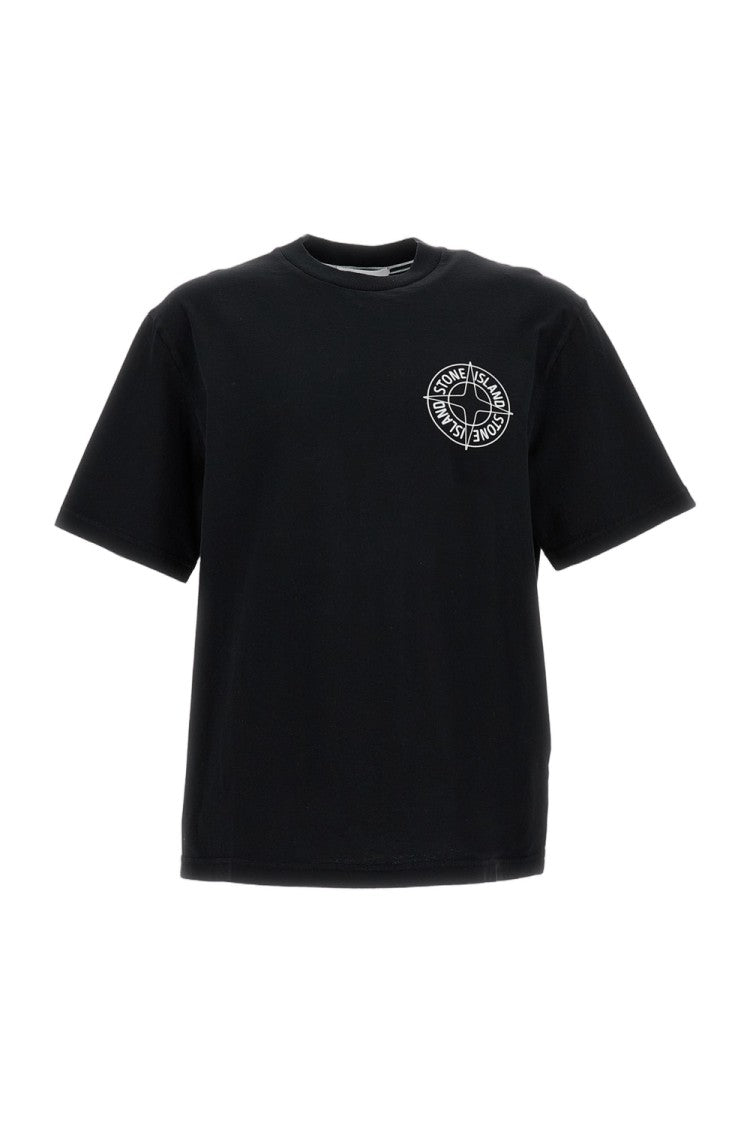 Stone Island Oversized Cotton T-Shirt With Signature Prints