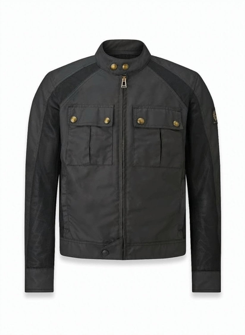 Belstaff Structured Black Jacket With High Collar