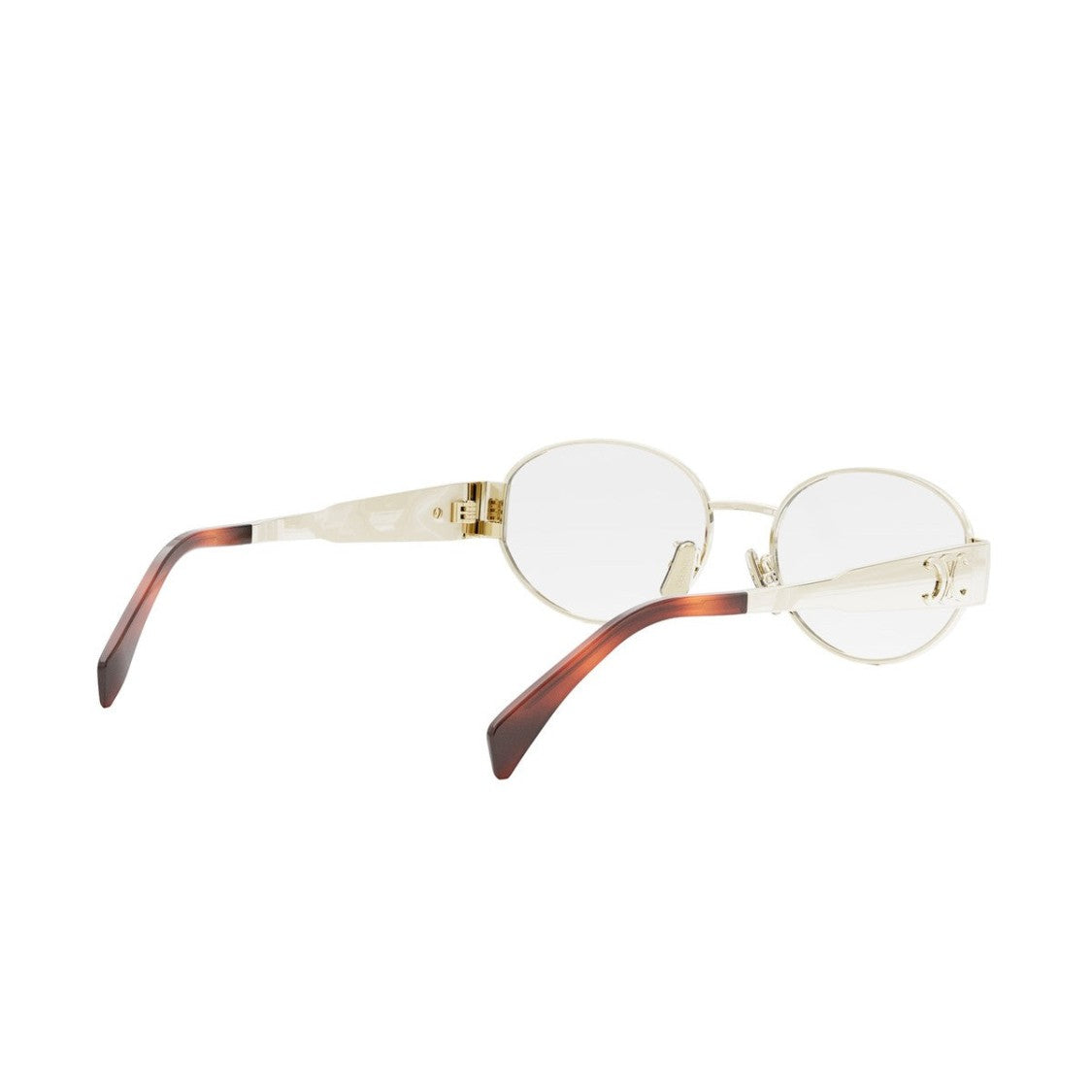 Celine Gold Metal Triomphe Metal Oval Sunglasses