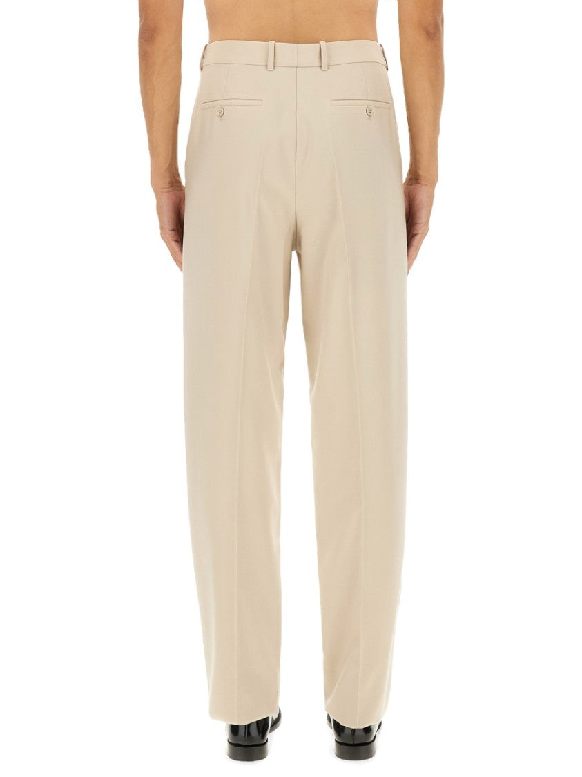 Saint Laurent High-Waisted Straight-Leg Wool Pants