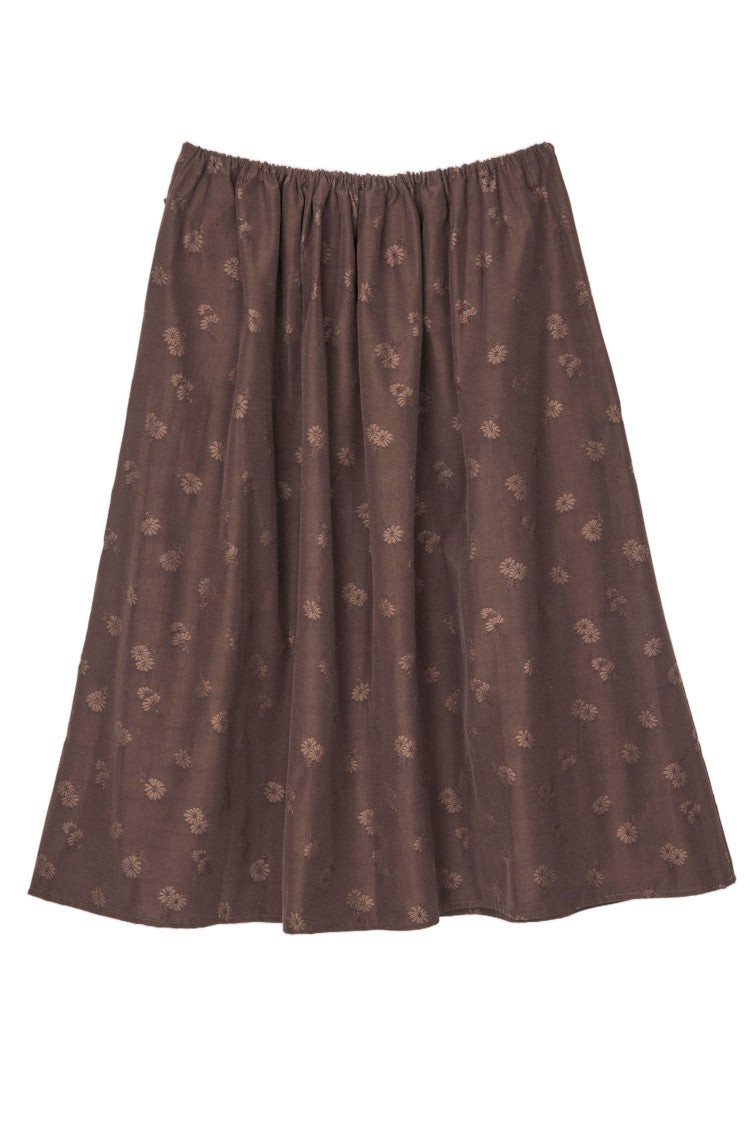 Cecilie Bahnsen Ditsy Floral Jacquard Midi Skirt With Adjustable Drawstring Waist