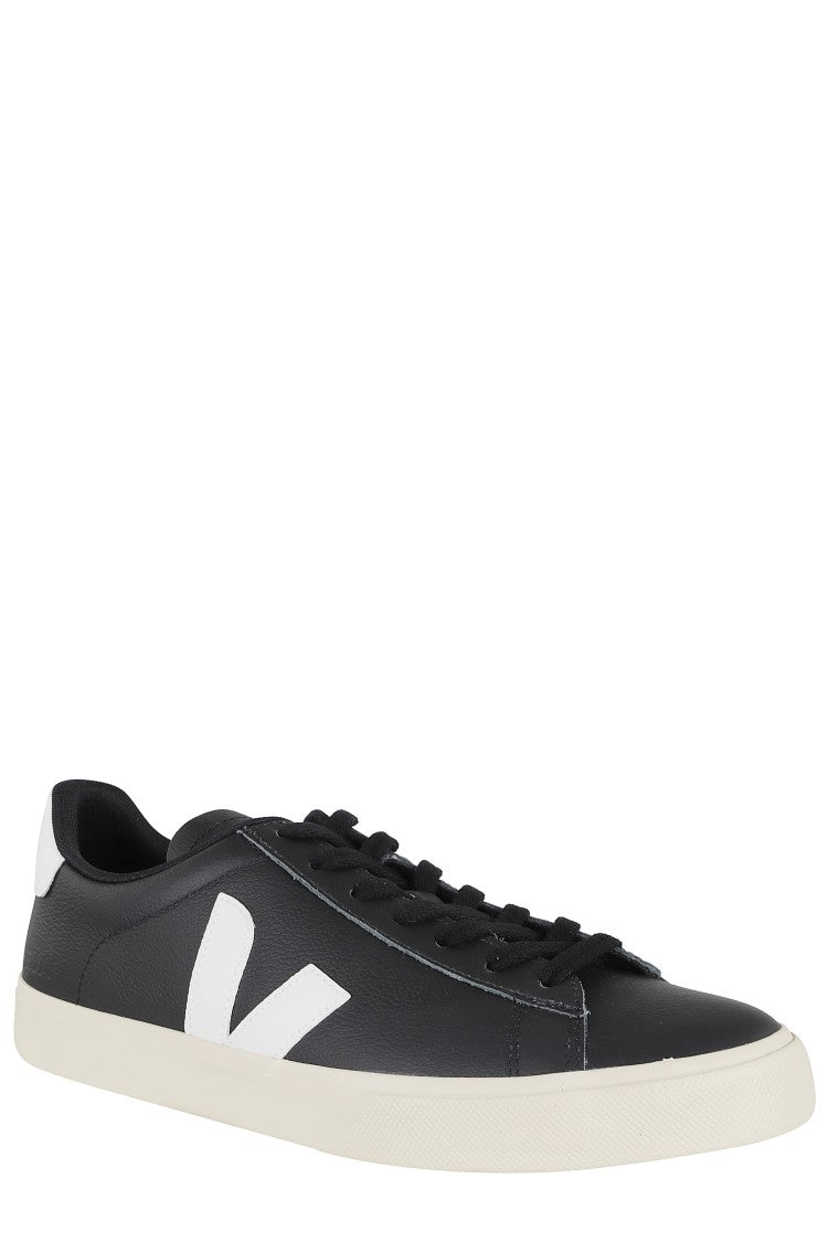 Veja Black White Campo Leather Inserts Leather Sneakers