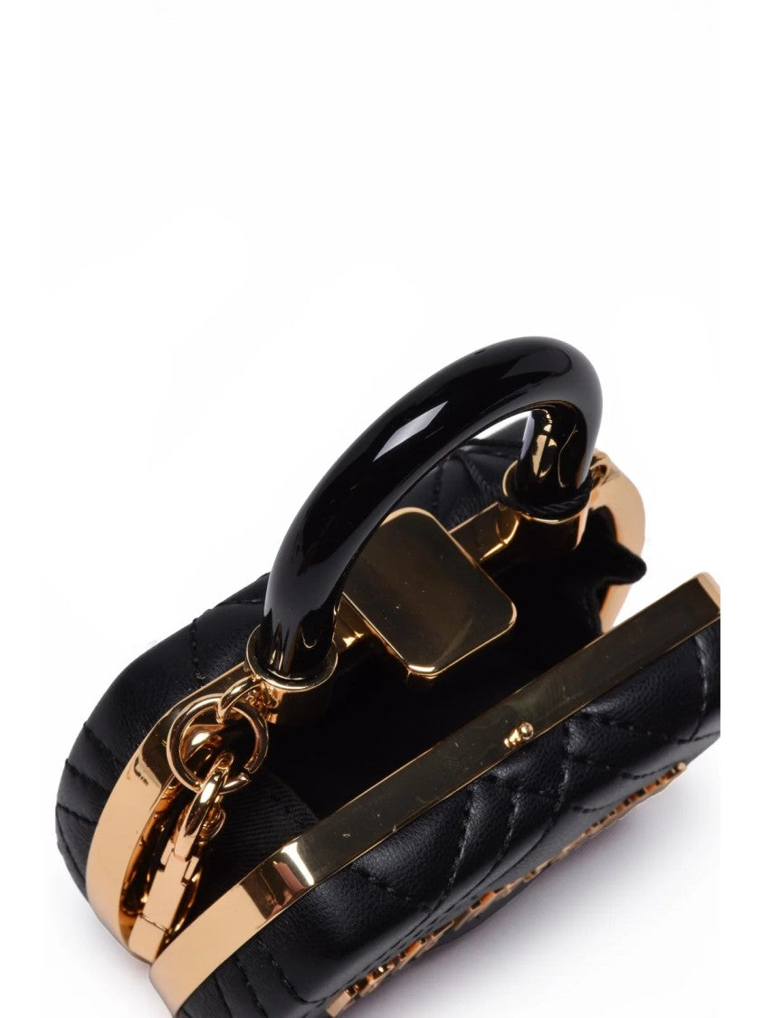 Love Moschino Black Polyurethane Quilted Coin Purse