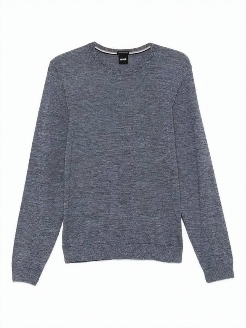 Hugo Boss Fine Knit Crew Neck Sweater With Ribbed Cuffs