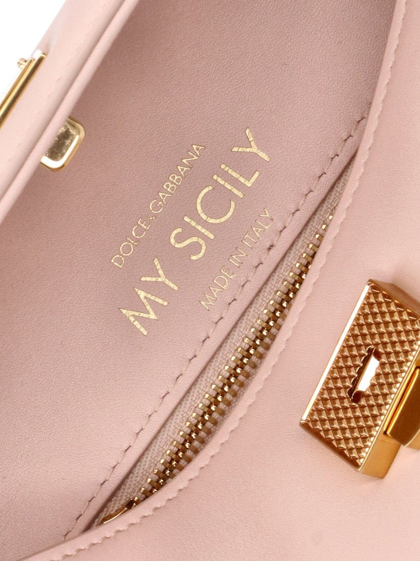 Dolce & Gabbana My Sicily Pink Mini Leather Shoulder Bag