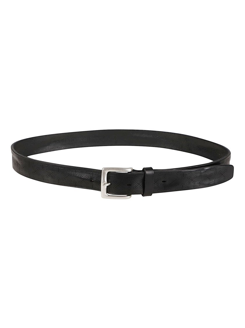 Orciani Sports Slim Embossed Calf Leather Belt