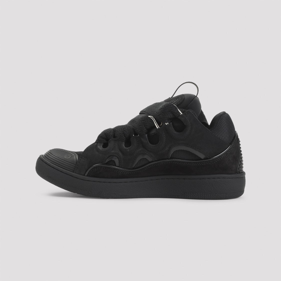 Lanvin Curb Black Calf Leather Sneakers