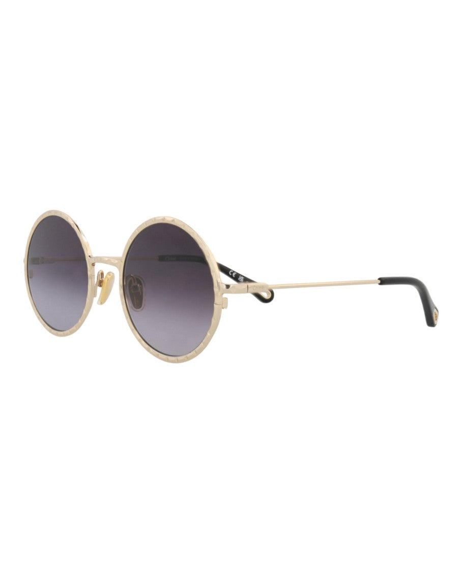 Chloé Round-Frame Metal Sunglasses
