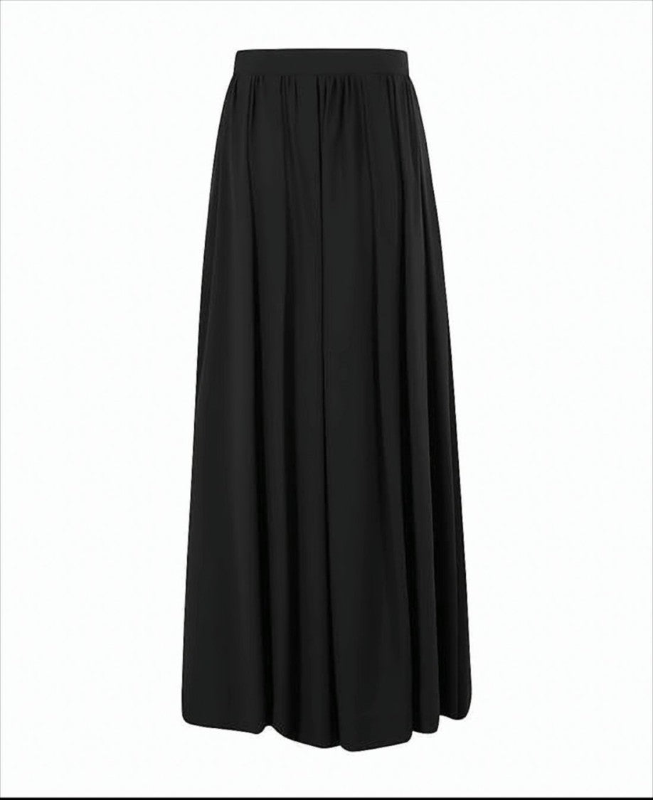 Moschino Flowing Black Maxi Skirt With High Waist