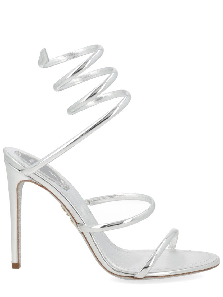 René Caovilla Cleo High-Heeled Spiral Strap Sandals
