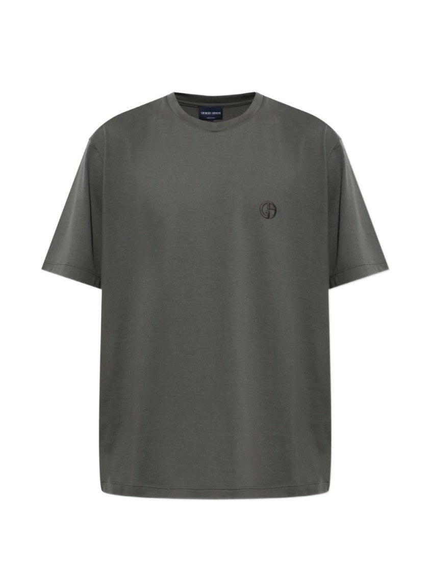 Giorgio Armani Grey Relaxed-Fit Cotton T-Shirt
