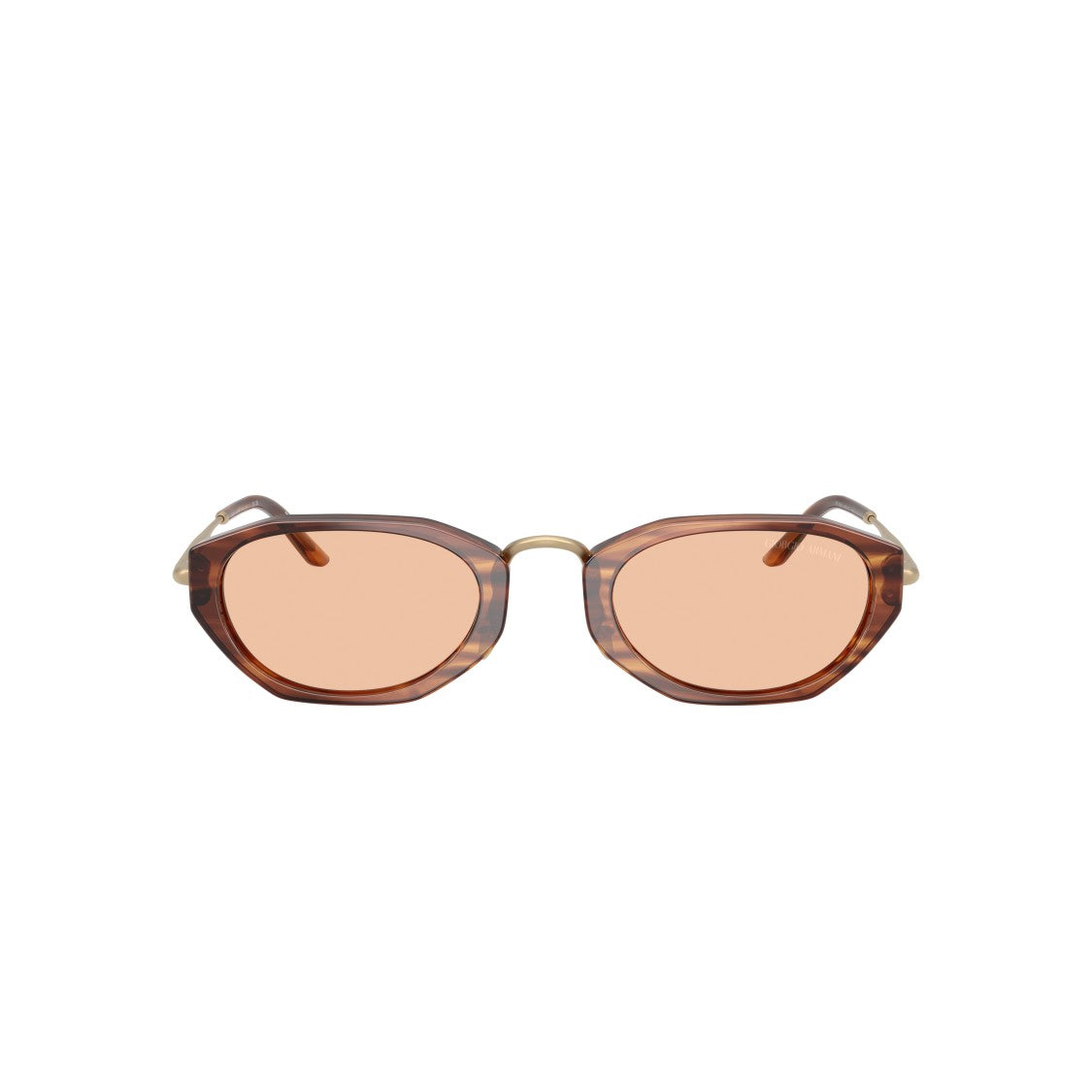 Giorgio Armani 0Ar8242 Angular Geometric Sunglasses With Translucent Brown Frame