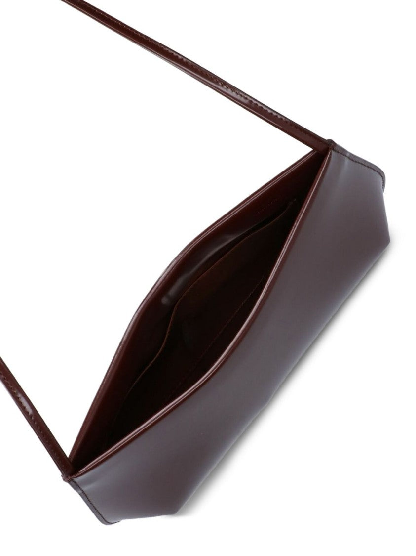 Fane Bra Glossy Elongated Rectangular Leather Shoulder Bag