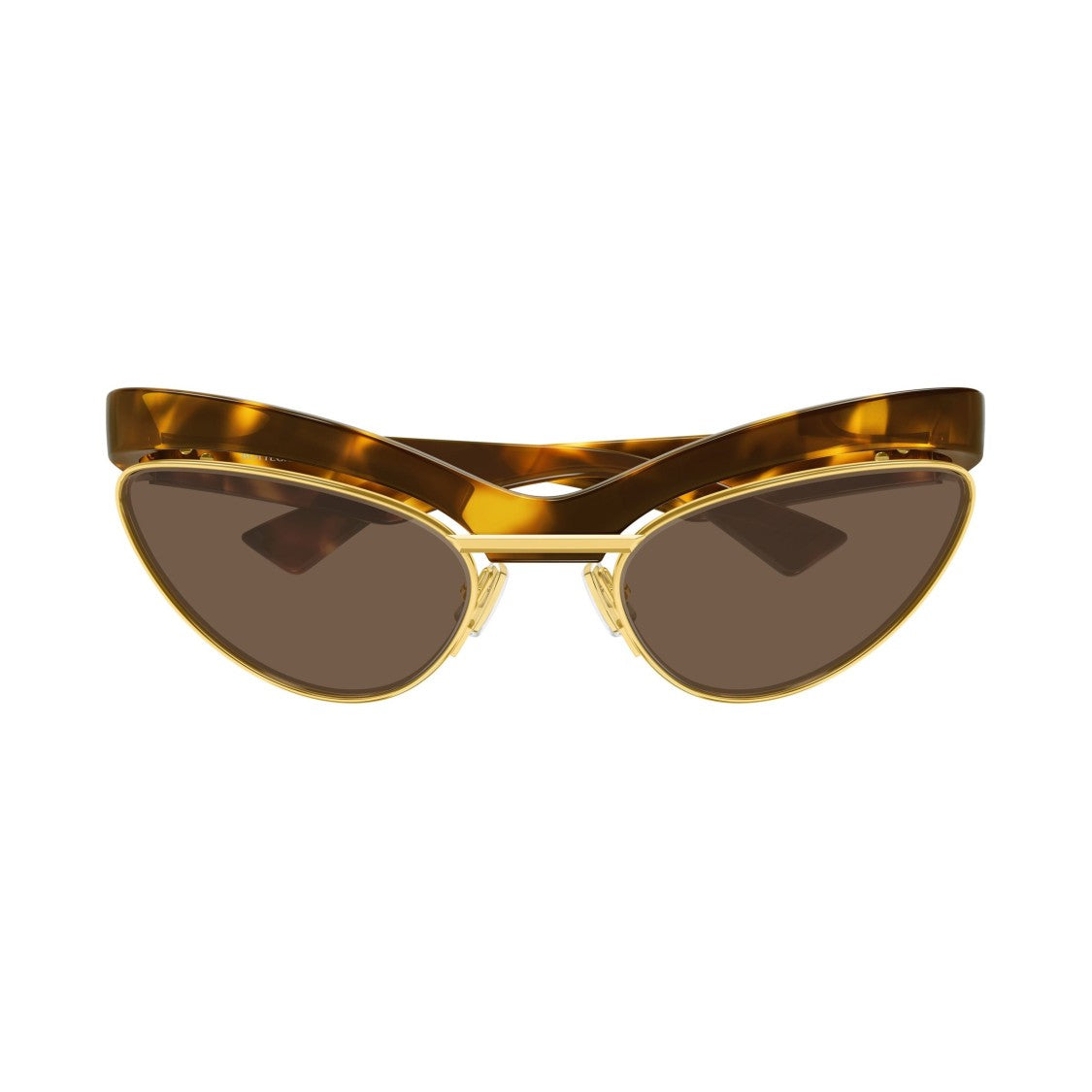 Bottega Veneta Tortoiseshell Bv1480s Gold Accent Cat-Eye Sunglasses