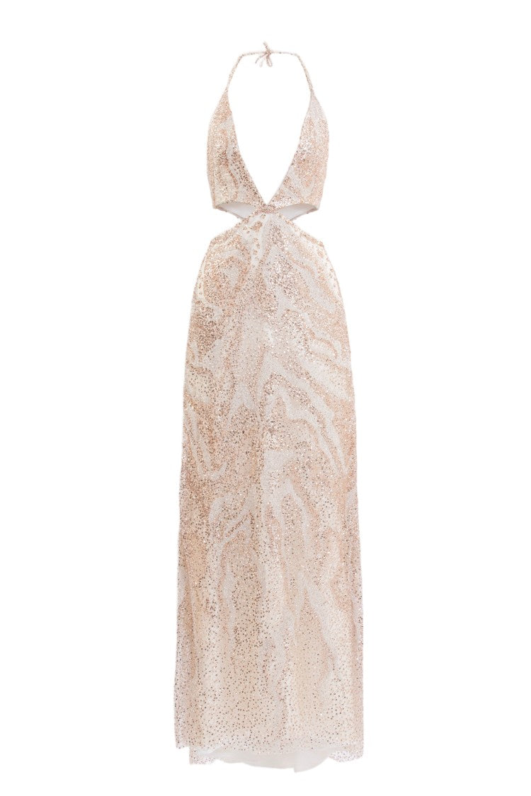 Saiid Kobeisy Fully Embroidered Cut-Out Dress