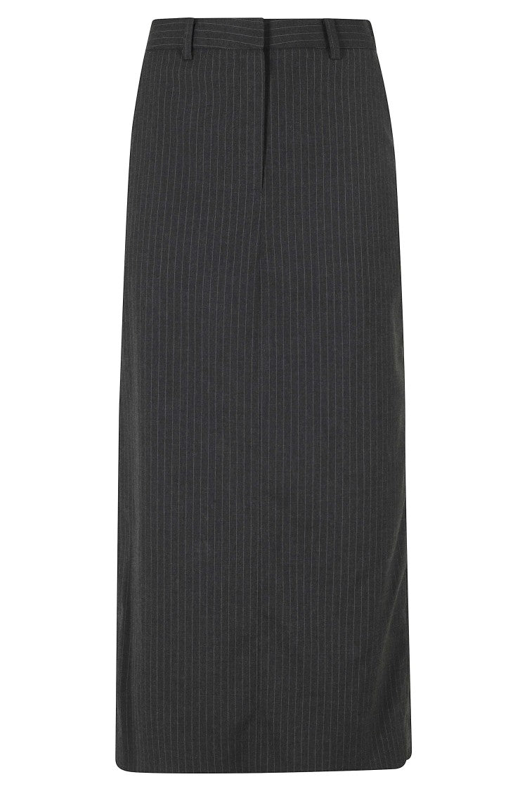 Dunst Charcoal Gray Long Skirt With Minimalist H-Line Silhouette