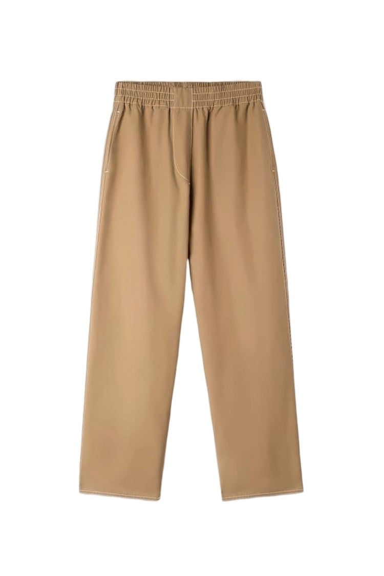 Sunnei Cropped Straight Pants With Relaxed Fit And Elastic Waistband