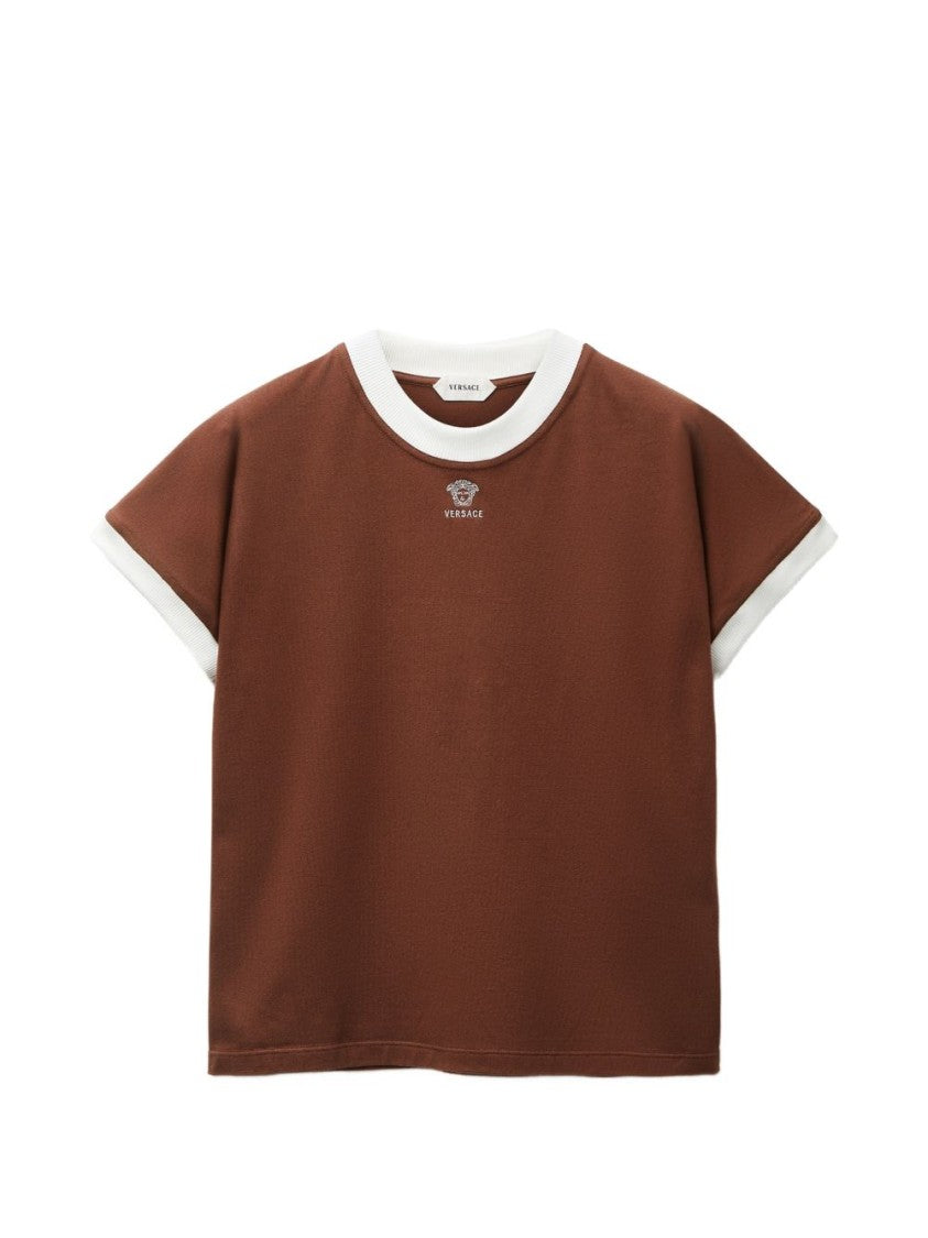 Versace Black Boxy Fit Contrasting Ribbed T-Shirt